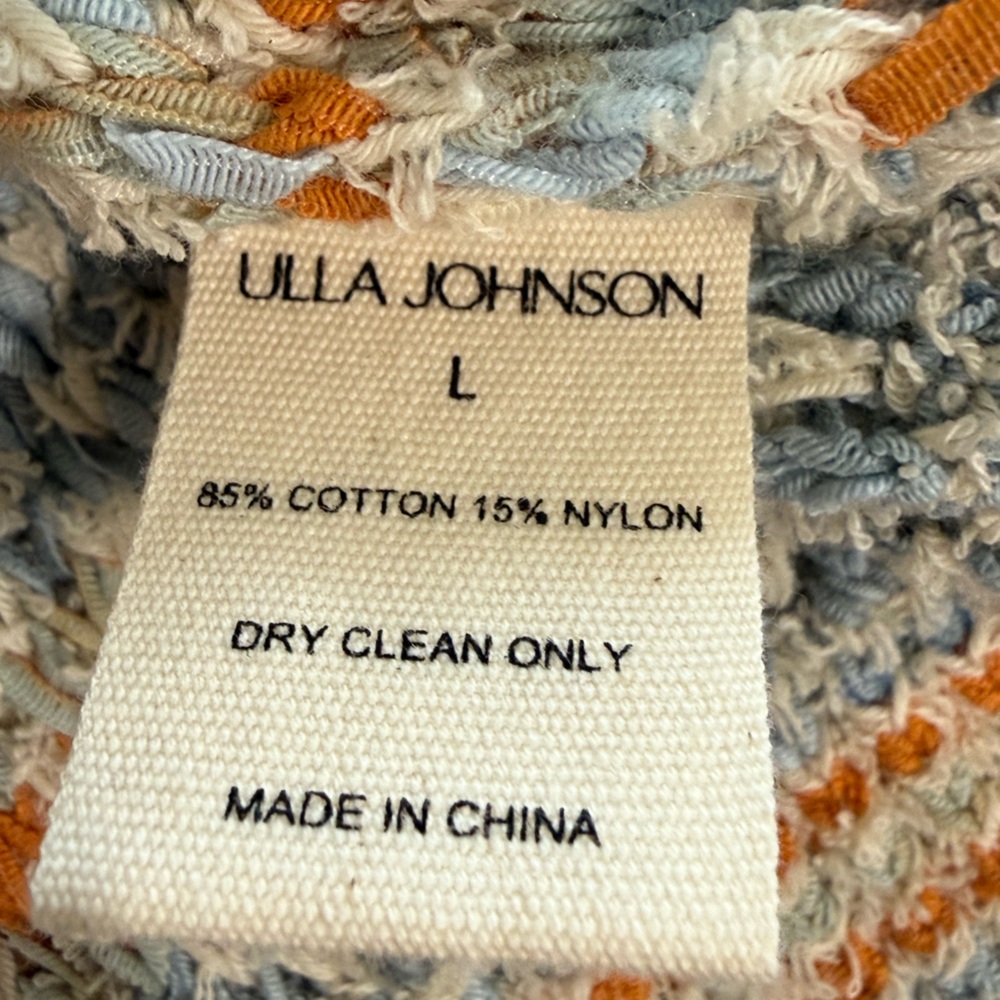 Ulla Johnson NWT Elara Puff Sleeve Blouse Multicolor Striped Knit Top Size Large - Picture 11 of 12